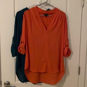 2 Roll Sleeve Tunic Tops